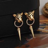 European And American Leopard Women's High Sense Personality Hip-hop Trend Gold Stud Light Atmosphere Niche Design