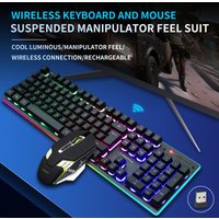 Yunguo KM99 Office Wireless Charging Luminous Game Keyboard Mouse Set