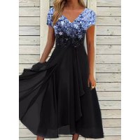 Summer New Urban Casual Fashion Women's Chiffon Stitching Dress Casual Women's Clothing Spring Autumn Dresses For Women