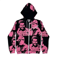 Gothic Long Sleeved Jacket Hoodie Haruku Hip hop Sports Korean Version Fashionable Print Large Casual Versatile Pullover