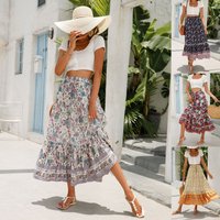 2023 Lace Spliced Long Dress Human Cotton Bohemian Beach Resort Style Halflength Skirt