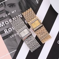Women's Watches Square Diamond Studded Personality Large Dial Ladies Quartz Watch Casual Stainless Steel Gift Watch