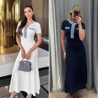 Clothing Denim Tassel Trim Stitching Knitted Dress