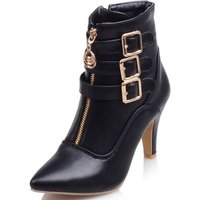 Shoes Belt buckle boots large short boots 40 45 pointed toe Roman boots