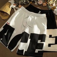 Clothing Casual Shorts Trendy Simple Stitching Shorts Straight Loose Wide Leg Five Point Sports Pants