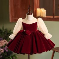 Girl's Wine Red Tulle Princess Dress - Elegant Party Gown For Special Occasions Fashion Trends Hot-selling