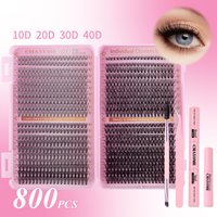 Foreign trade cross border 800 clusters thick D curved false eyelashes set 8 18mm DIY segmented curling eyelashes