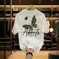 Men's Clothing Style Handsome Heavy Cotton Short-Sleeved T-Shirt for Young Men and Women Summer Instagram Popular Brand Street Loose Round Neck Top