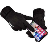 Suede Gloves for Men and Women, Autumn and Winter Warm Outdoor Sports, Cycling, Driving, Motorcycle Anti-slip Touch Screen Gloves