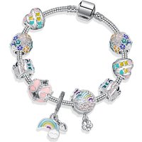 Pan Family Sky Love Flower Ring Rainbow Pendant Birthday Gift Women’s Alloy Bracelet