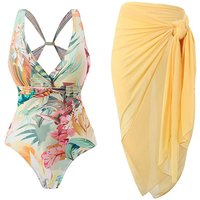 Clothing One Piece Fashion Sexy Swimsuit Female Slim Retro Print Swimsuit Suit