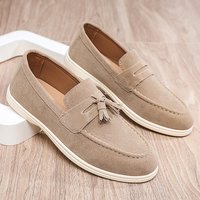 SHLIANG Fashion Plus Shoes Retro British Style Slip On Loafers Casual Soft Bottom Lazy Mans Shoes Breathable Round Toe Non Leather Y0665