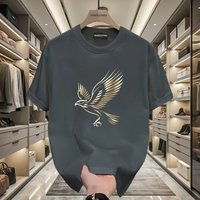 200g Pure Cotton Printed Short Sleeved Men’s T-shirt Loose Korean Version Versatile Summer Trendy Brand Top