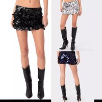 Fashionable Miniskirt Sequins 2025 Irregular Short Skirt Foreign Trade Cross Border