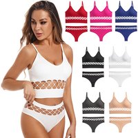 clothing hollow underwear set small breasts thin push up bra without rims plus sports camisole