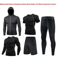 Outdoor Fitness Suit Tight Fitting Clothing Running Training Quick Drying Clothes Gym Long Sleeved Pants Sports Set