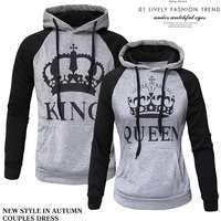 Men's Clothing autumn and winter new hooded pullover color matching couple sweatshirt