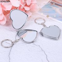 Portable Two side Folding Make Up Mirror Mini Makeup Compact Key Chain Pocket Mirror Cosmetic Mirrors Key Ring