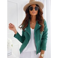 Suede Zip Up Casual Jacket Button Accents Slim Fit Autumn Winter Fashion Coat 