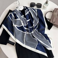 Muslim Headscarf Women's Simulation Silk Scarf Printed Square Scarf – 90x90cm Chiffon Head Wrap (Lightweight & Stylish)
