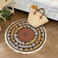 Solid Living Room Decoration Simple Hand Woven Hanging Basket Carpet Outdoor Picnic Camping Portable Carpet