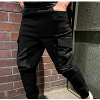 Men's clothing cargo pants men's loose casual leg trousers