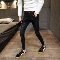social spirit man skinny jeans fast hand celebrity same style slim foot long pants