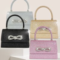 Evening Bag Shiny Rhinestone Bow Handbag Shining Glitter Niche Casual Bag