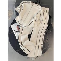 Casual Sports Suit Summer Style Fashionable Street Cardigan Short Sleeve Wide Leg Pants Two Piece Suit