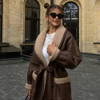 Women's autumn and winter new fashion temperament fur long sleeve stitching coat women