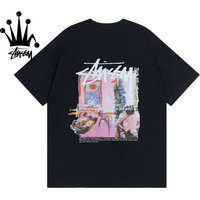 Stussy Art Element Printed Pattern Cotton Short Sleeved T-shirt