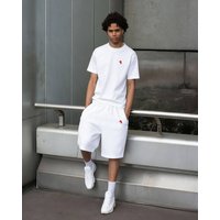 Summer Casual Sports T Shirt Set Loose Fit Short Sleeve Square Neck Cotton Shorts Complete Running Outfit Gray White Khaki