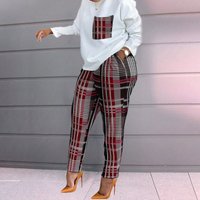 Clothing Spring Arrival Fashion Printed Long sleeved Large Loose Casual Suit