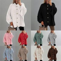 Autumn Winter Casual Knit Cardigan Oversized Open Front Sweater Cozy Loose Fit Long Sleeve Fashion Tops