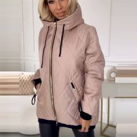 Clothing Autumn Winter Casual Hooded Solid Cotton Jacket