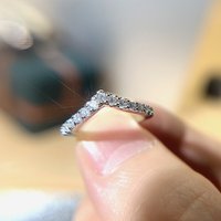 Live V-Shaped Simple Guardian Zircon Moissanite Light Luxury Adjustable Stackable Ring For Women