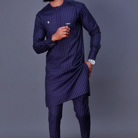 Striped Printed Long sleeved African Style Suit