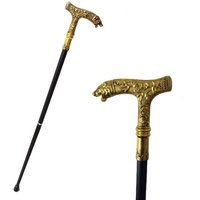 Golden Bear Handle Single Joint Fashion Decorative Vampire Cospaly Party Walking Cane Halloween Crosier 93cm