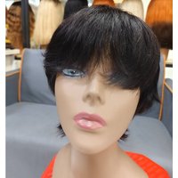 Cheap Short Wigs Human Hair Black Color Bob Wig Short Curly Pixie Cut Human Hair Wigs