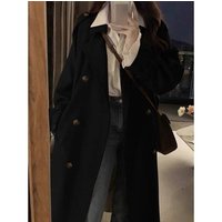 Elegant British Style Trench Coat – Mid Length Double Breasted Coat Lining & Belt