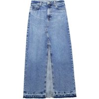 Clothing High Waist Slit Design Denim Skirt Long Skirt