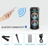 30W Premium Bluetooth Lautsprecher Tragbare Musikbox Mit Subwoofer Tiefem Bass & Mikrofon Für Party & Heimkino Kabellose Stereo Säule