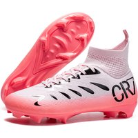 High Top Soccer Cleats Anti Slip Synthetic Leather Training Shoes Rubber Outsole Indoor & Outdoor Football