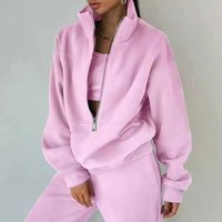 Fleece Tracksuit Set Casual Winter Sportswear Outfit