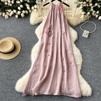 Clothing Female Seaside Holiday Atmosphere Three Dimensional Flowers Unique Loose Slim Line Skirt Long Skirt