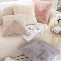 Sofa Throw Pillow Window Cushion Bed Cushion Plush Throw Pillow Imitation Rabbit Hair Pillow Lunch Headrest Cover (Without Pillow Core)