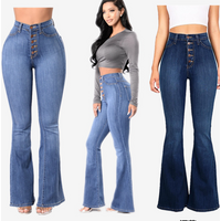 Clothing Style Slim High Waist Butt Lifting Denim Flared Pants