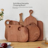 Kids Wooden Cutting Board - Mini Fruit & Steak Chopping Board Creative Baby Feeding Plate With Ebony Wood