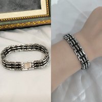 Strong Hip Hop Bracelet Personality Motorcycle Chain Thick Bracelet Punk Style Stainless Steel Titanium Steel Bracelet