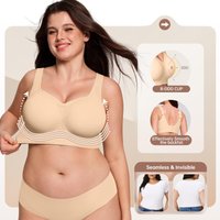 plus Size Seamless Soft Support Bra Wire-Free Push-Up Comfortable Jelly-Like Underwear For Large Breasts Women's Cotton Silk Satin Solid Bra